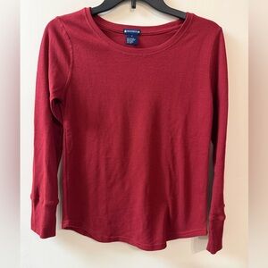 NWOT Architect Long Sleeve Waffle Tee in Red